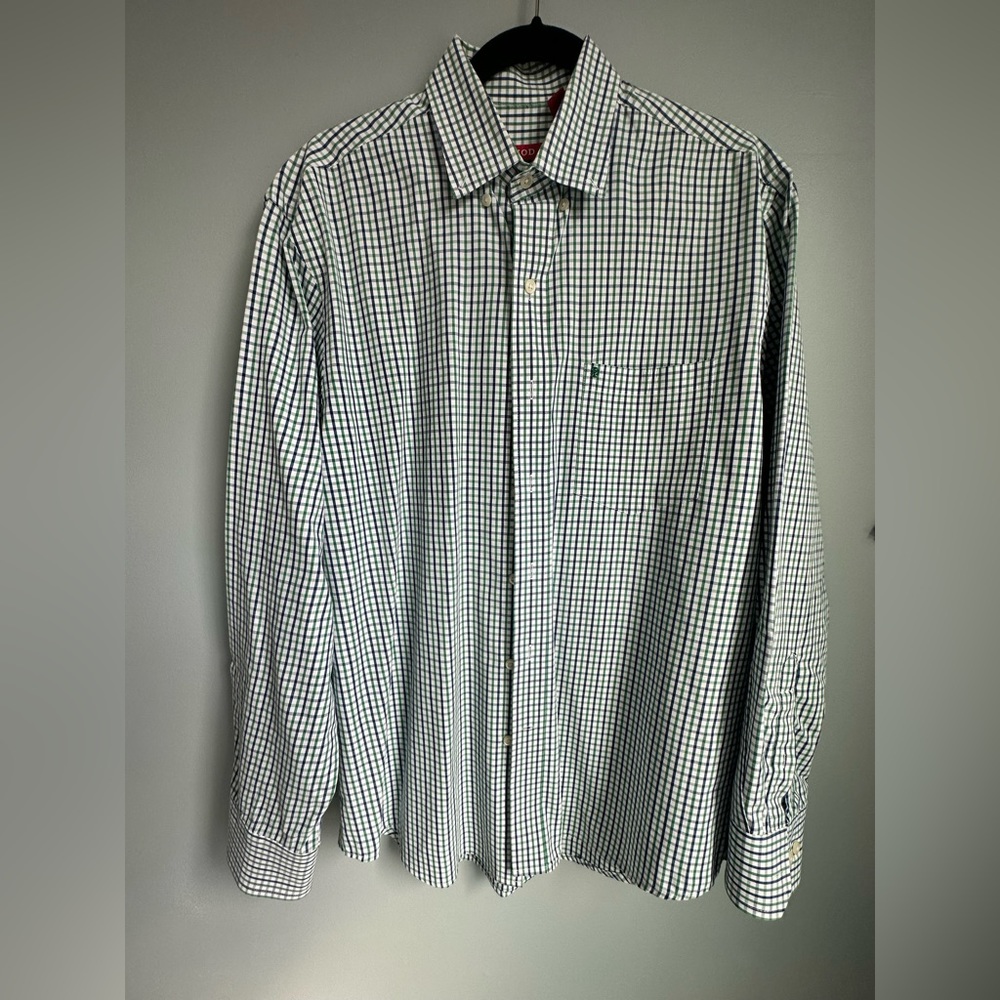 Izod-Men’s Medium- Blue and Green Check-Like New